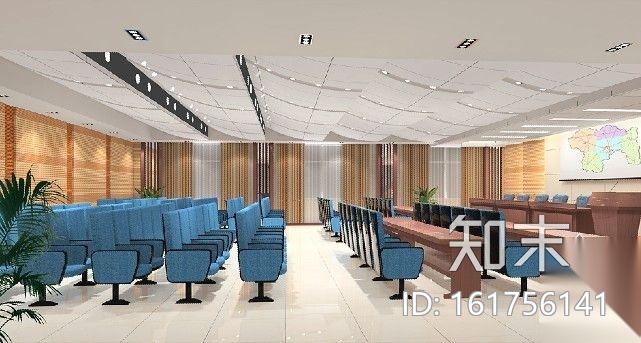 某公安局办公室会议厅装修图(含效果)cad施工图下载【ID:161756141】