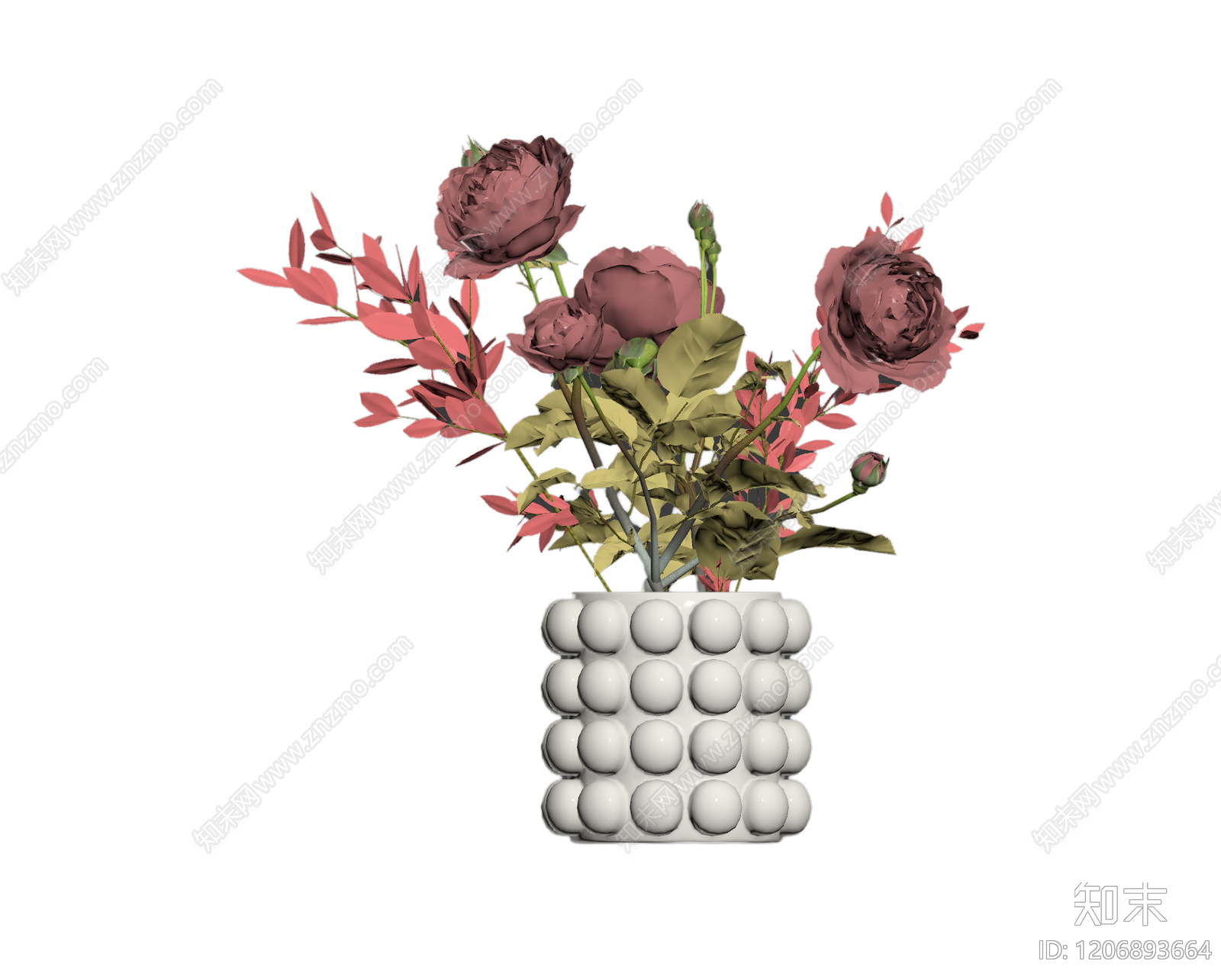 花瓶插花装饰品3D模型下载【ID:1206893664】