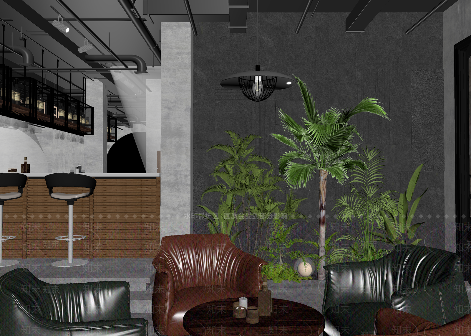 现代咖啡厅3D模型下载【ID:1215189561】