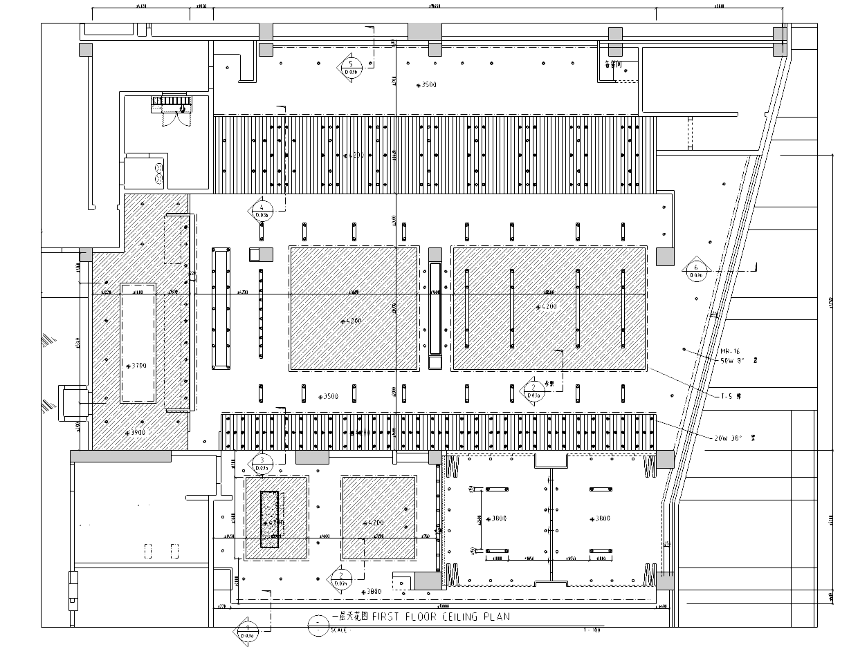 [广东]某酒店一层全日餐厅施工图cad施工图下载【ID:161761188】