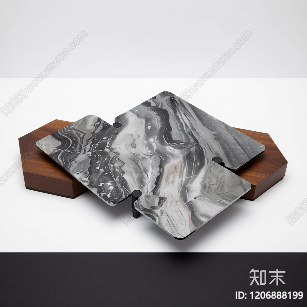 大理石拼接茶几3D模型下载【ID:1206888199】