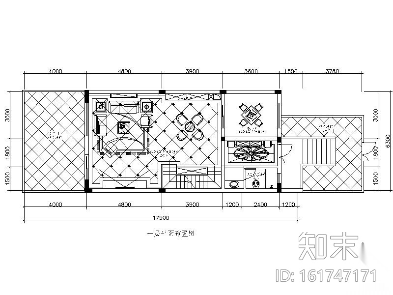 欧式华丽三层别墅室内装修图（含效果）施工图下载【ID:161747171】