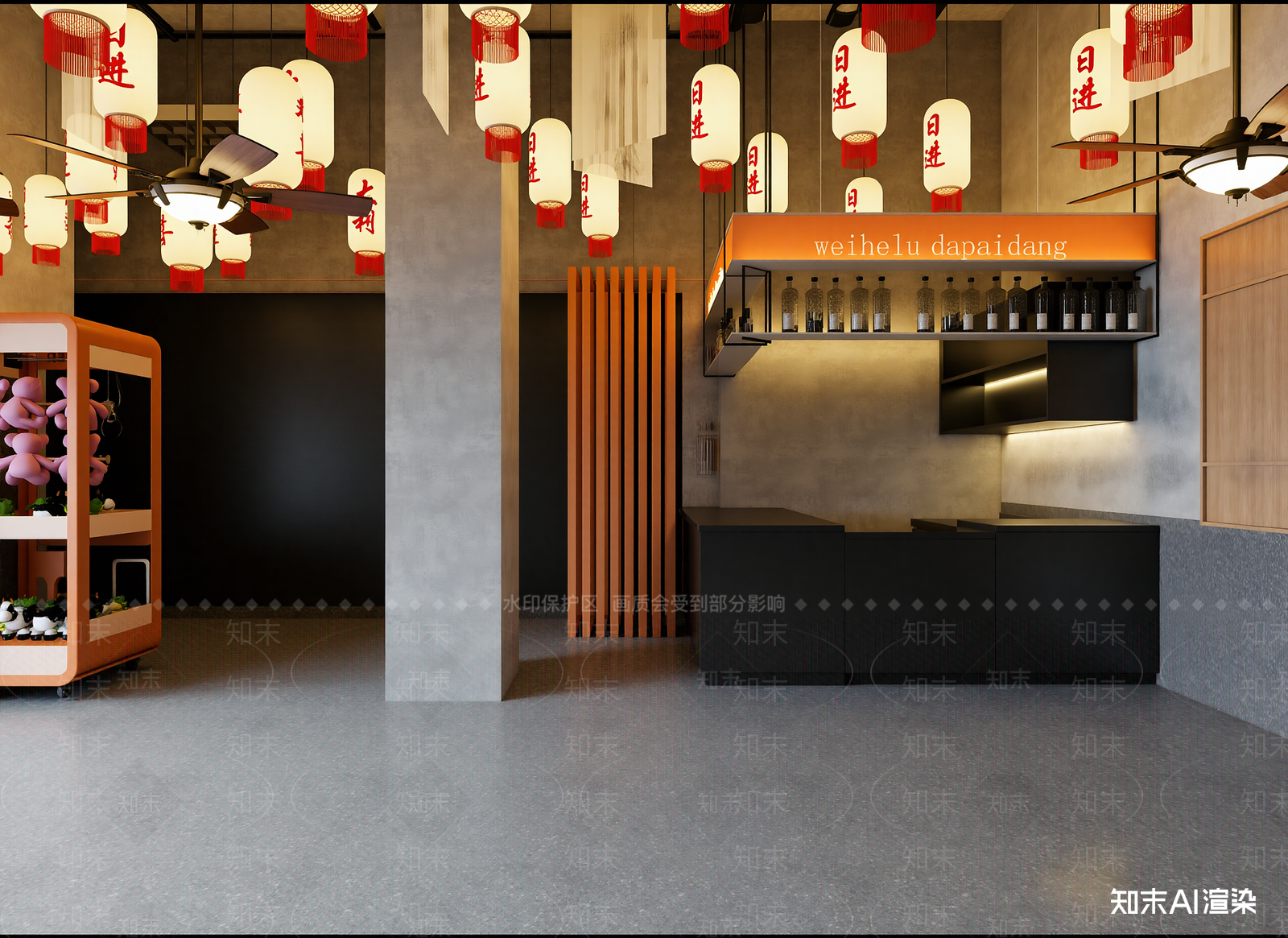 新中式奶茶店3D模型下载【ID:1214319052】