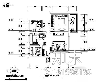 某住宅家装图cad施工图下载【ID:161936138】