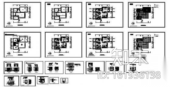 某住宅家装图cad施工图下载【ID:161936138】