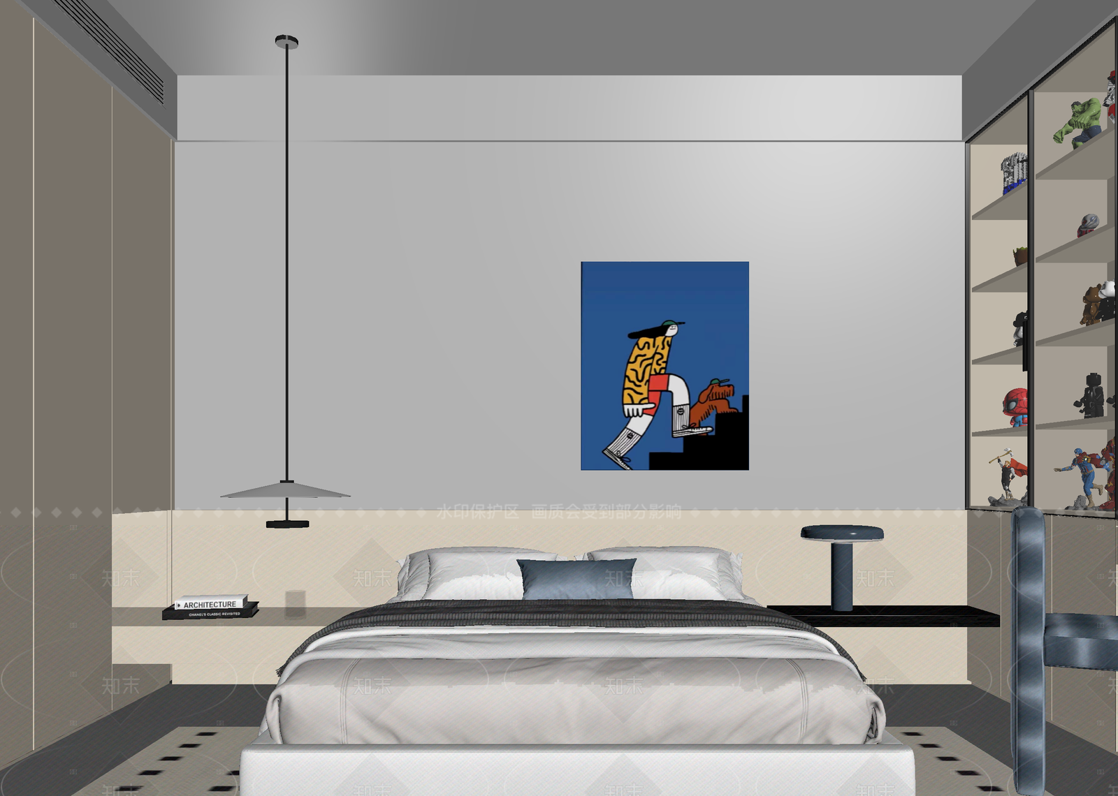 现代男孩房3D模型下载【ID:1214967071】