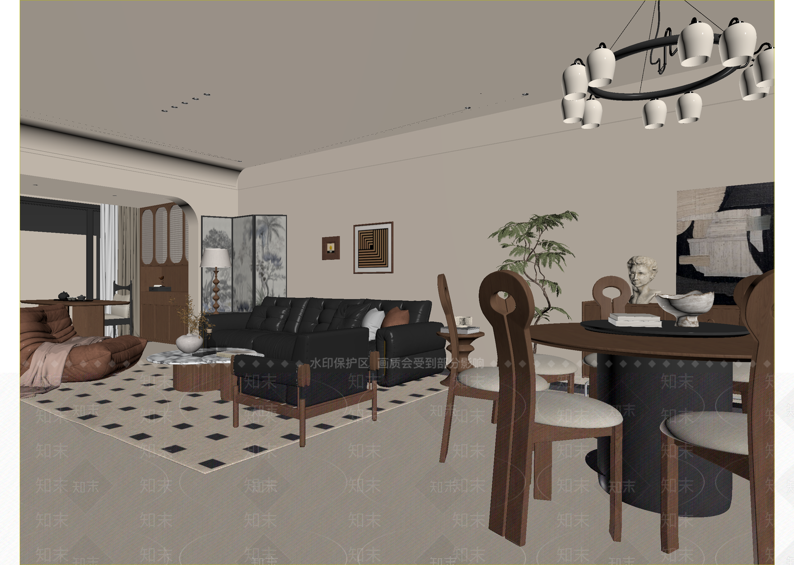 复古客餐厅3D模型下载【ID:1215156873】