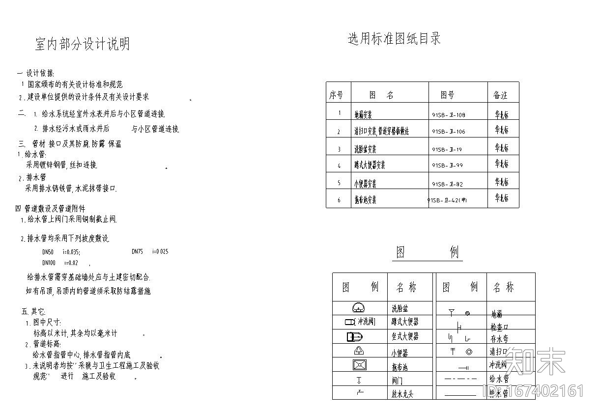 [上海]华庭嘉园居住区园林建筑施工图设计（给排水设计）施工图下载【ID:167402161】