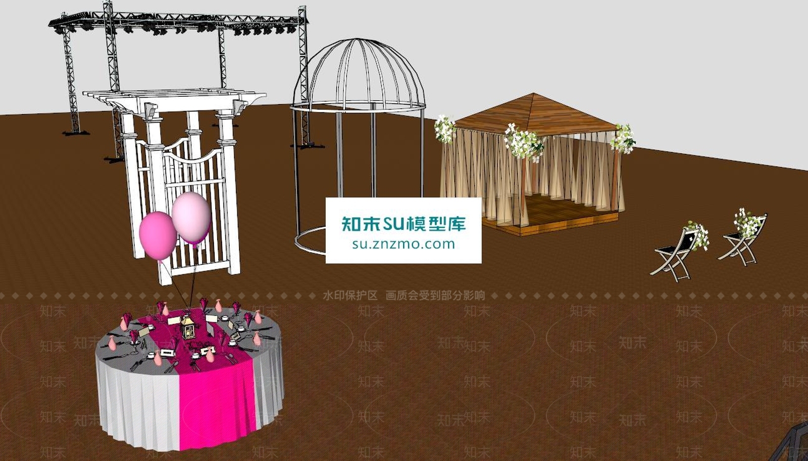 婚礼素材SU模型下载【ID:171081159】