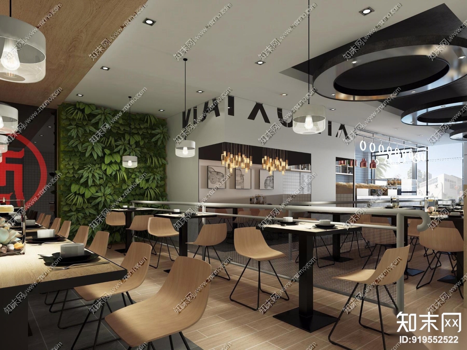 现代休闲餐厅3D模型下载【ID:919552522】