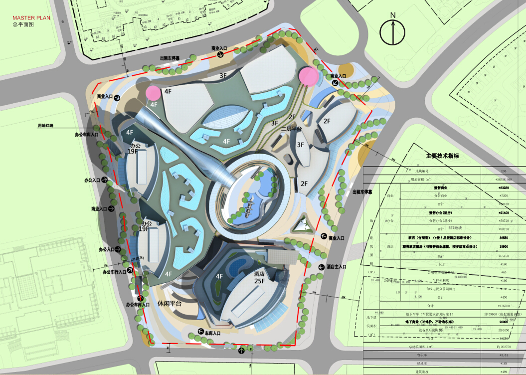 [福建]波浪造型超高层SOHO办公楼及五星级酒店综合体建...cad施工图下载【ID:168108146】