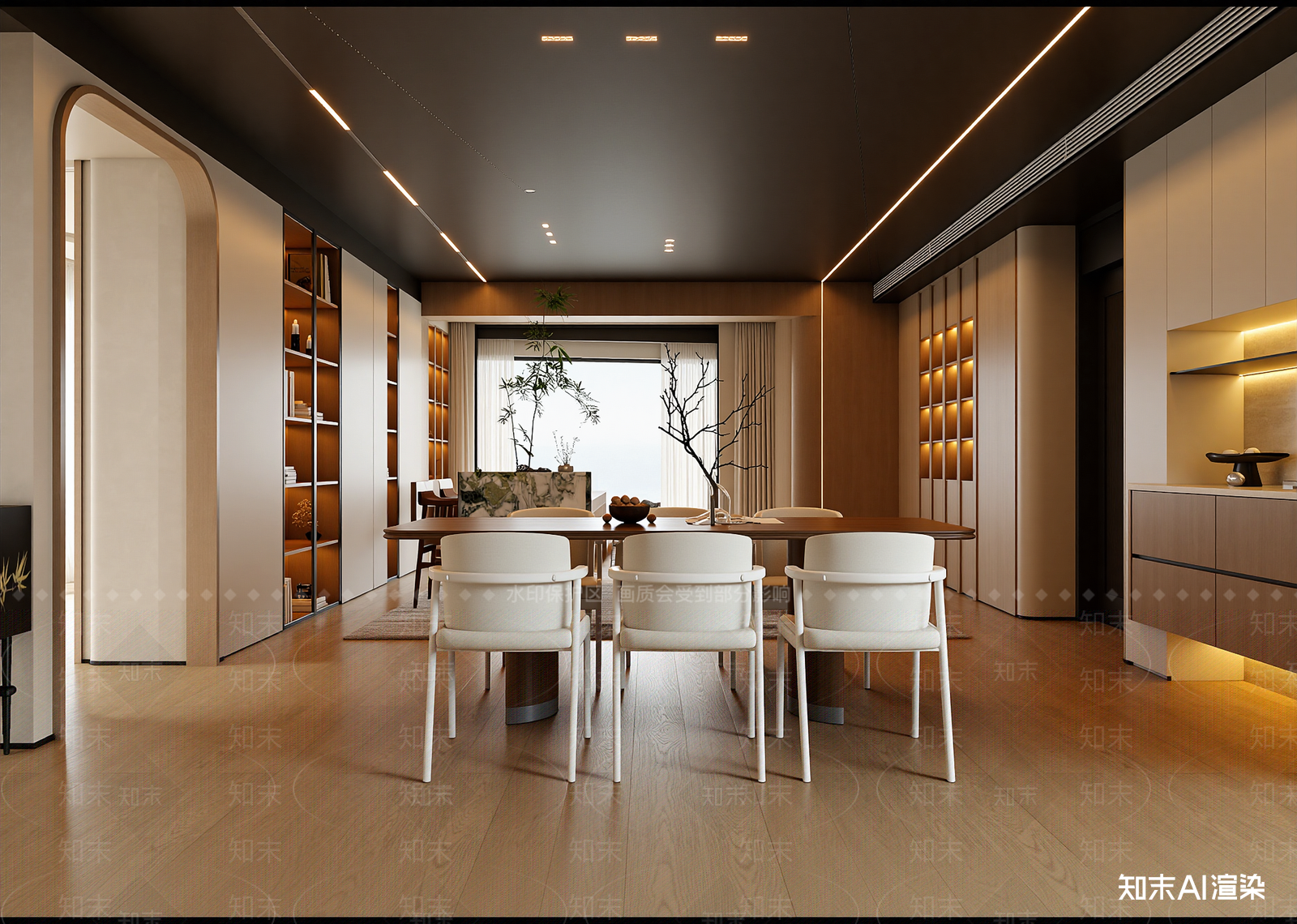 现代家居餐厅3D模型下载【ID:1215162661】