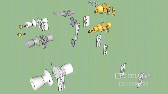 门把手SU模型下载【ID:17656697】