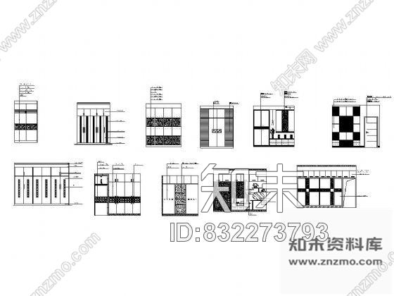 图块/节点11个衣柜立面设计图cad施工图下载【ID:832273793】