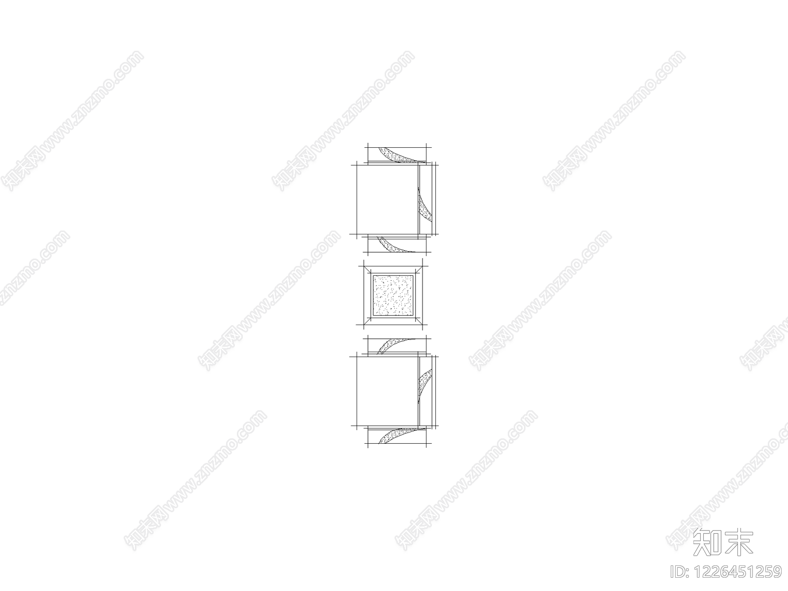 中式家具图块cad施工图下载【ID:1226451259】