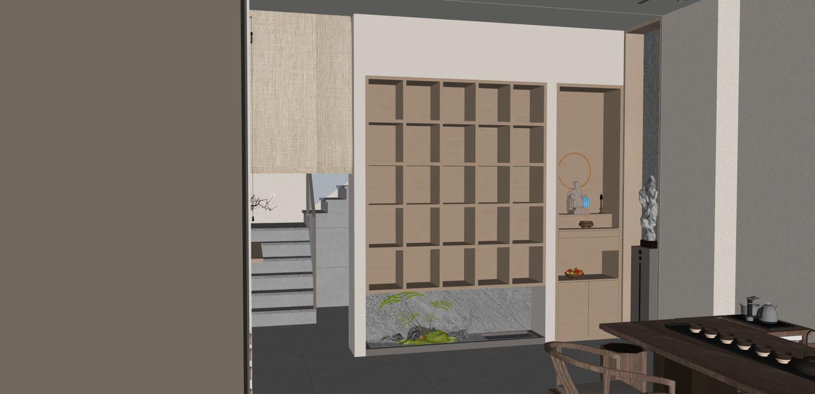 新中式茶叶店SU模型下载【ID:1216065533】