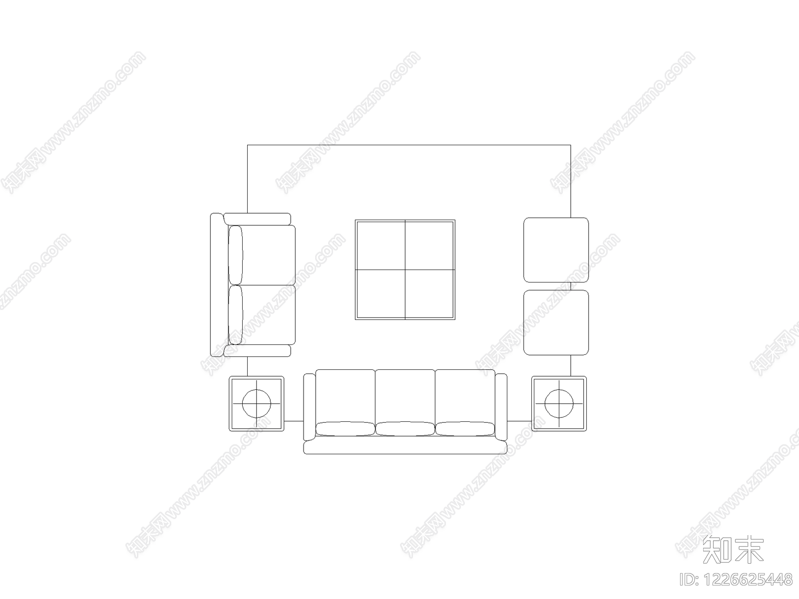 现代,意式沙发CAD图纸