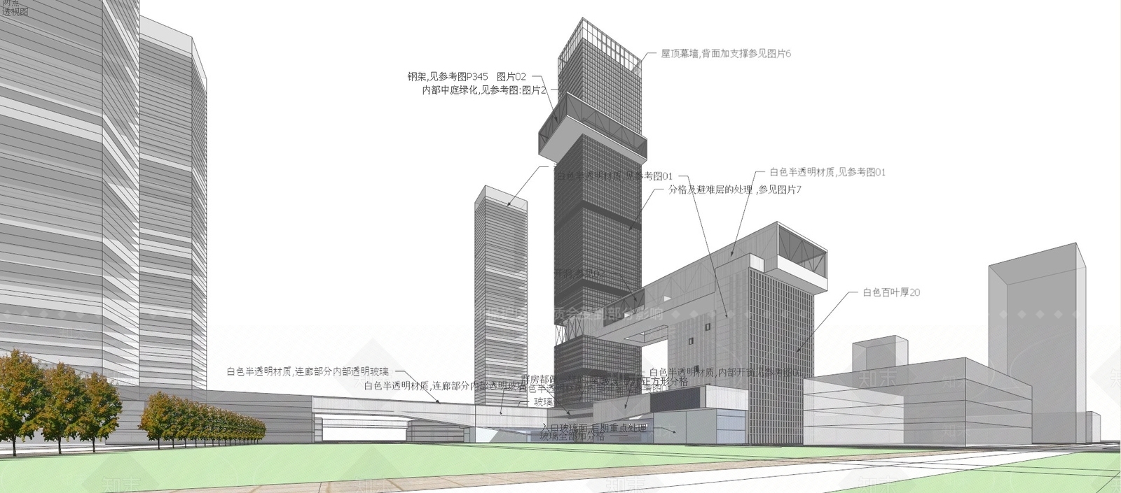 宝龙地产长春四塔SU模型下载【ID:171367100】