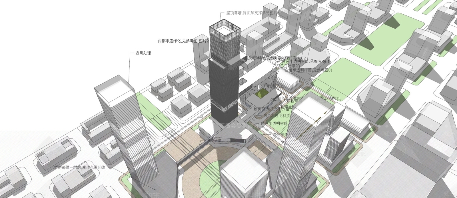 宝龙地产长春四塔SU模型下载【ID:171367100】