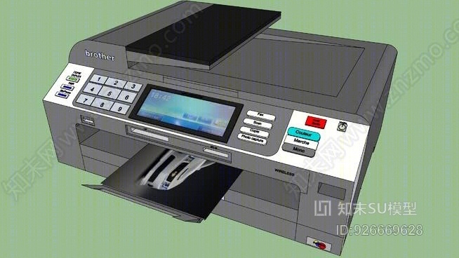 带触摸屏的打印机（兄弟MFC-690CDW）SU模型下载【ID:926669628】