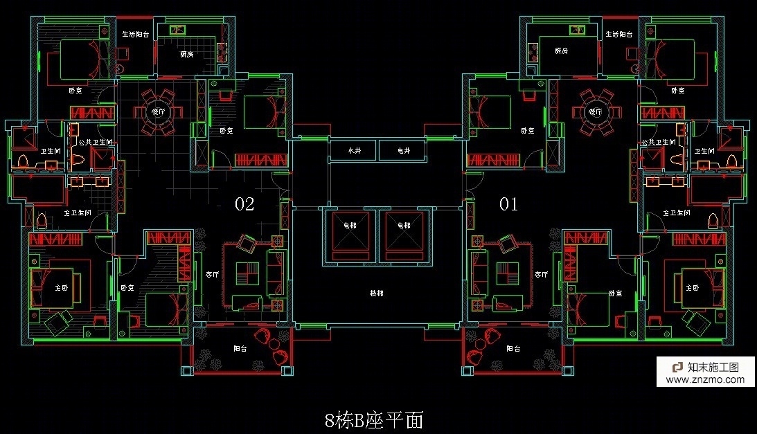 三房变四房，并两个套间方案布局cad施工图下载【ID:36934861】