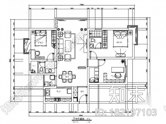 [南昌]简洁三室二厅室内装修图施工图下载【ID:182197103】