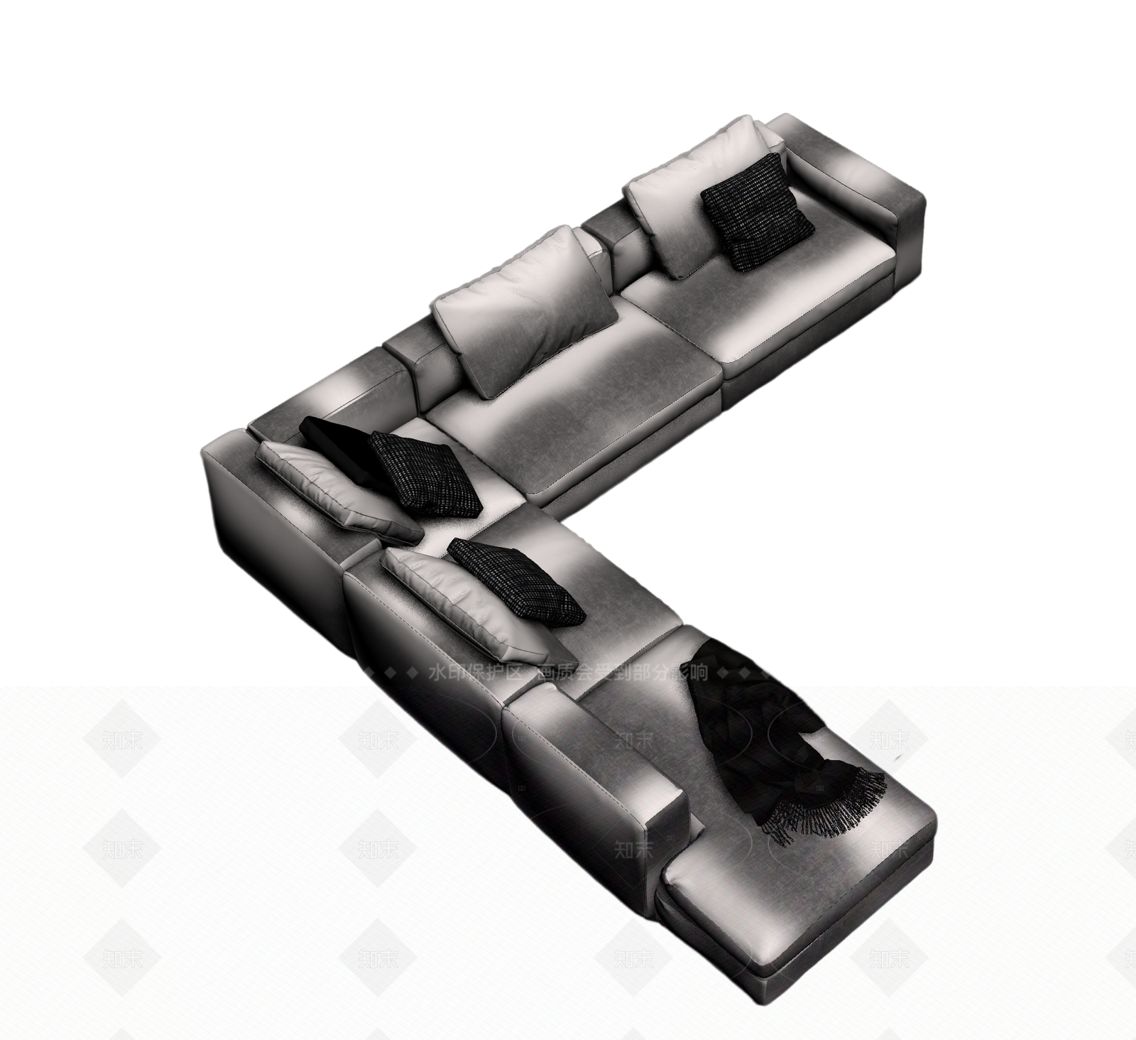 现代L型沙发3D模型下载【ID:1205544860】