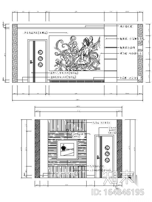 中式茶楼设计装修图施工图下载【ID:164846195】