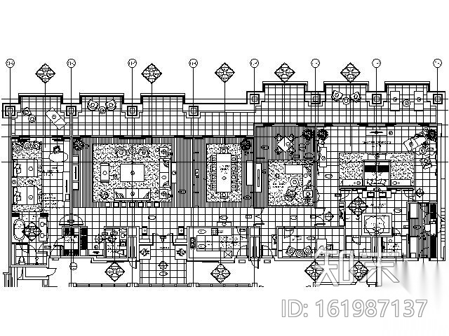 [三亚]五星酒店套房施工图cad施工图下载【ID:161987137】