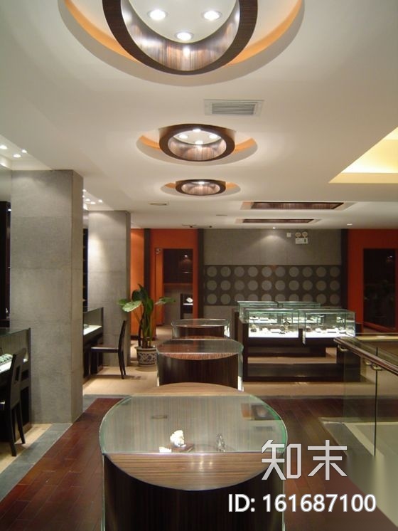 某珠宝展厅装修施工图（含实景）cad施工图下载【ID:161687100】