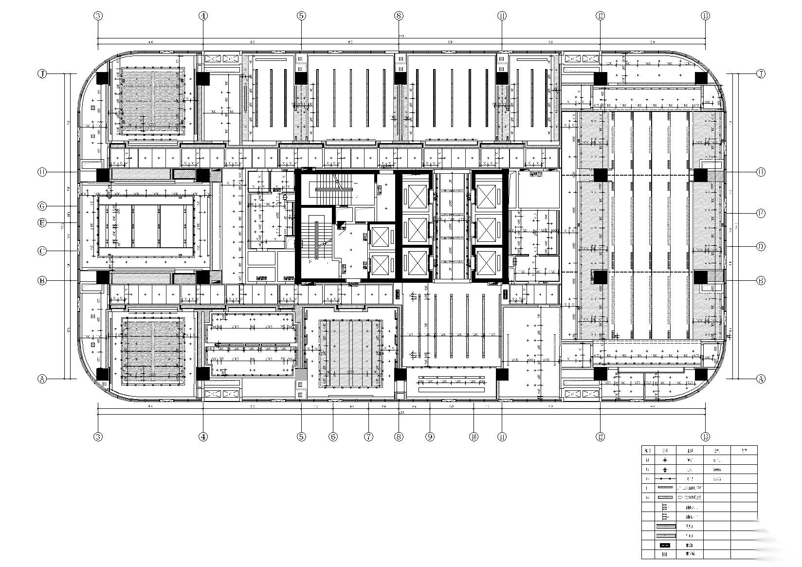 成都1500㎡现代办公楼会议中心设计施工图施工