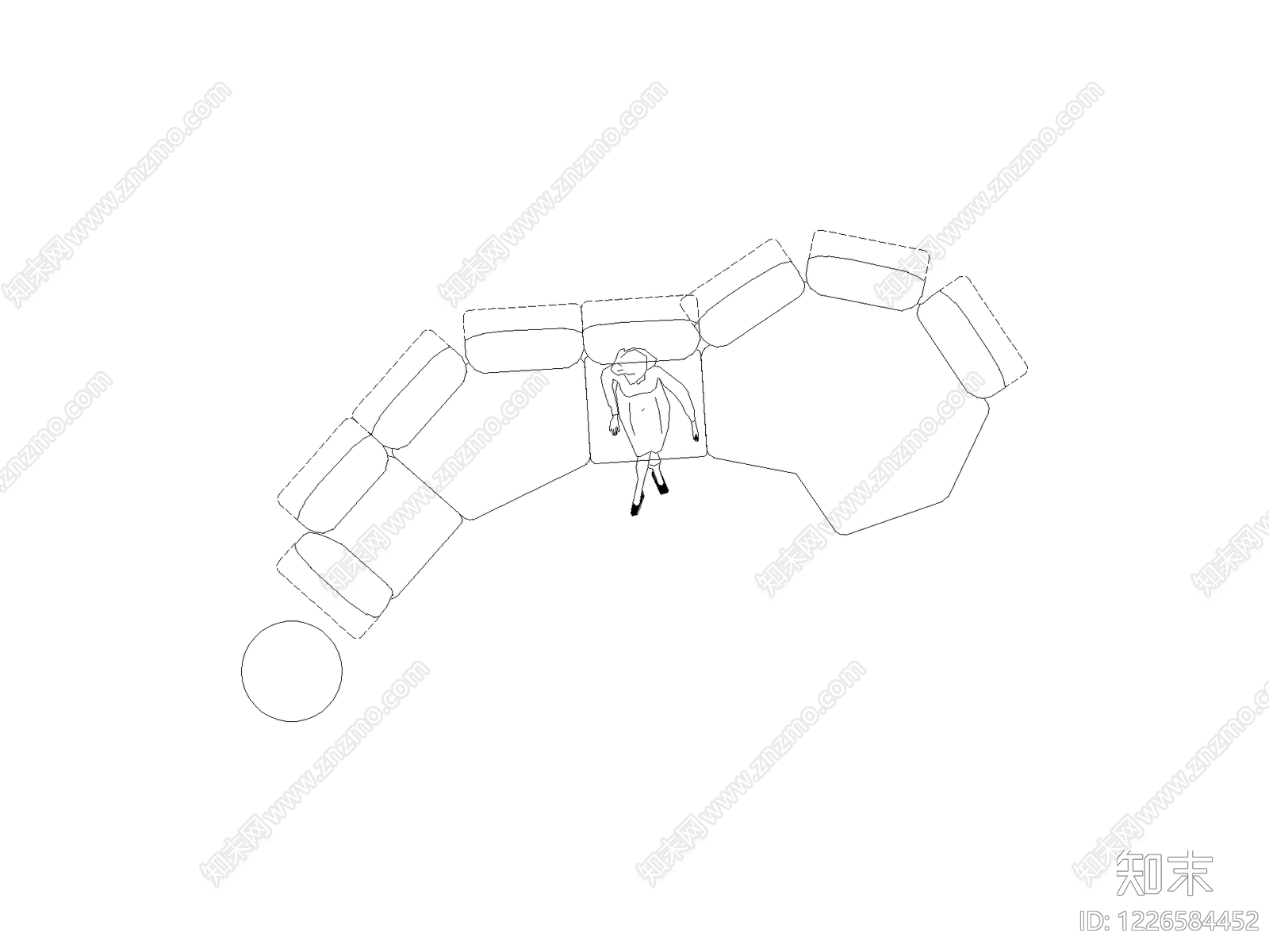 沙发cad施工图下载【ID:1226584452】