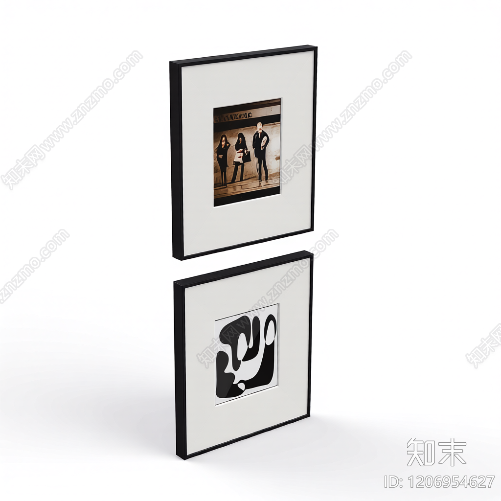 双画框装饰挂画3D模型下载【ID:1206954627】