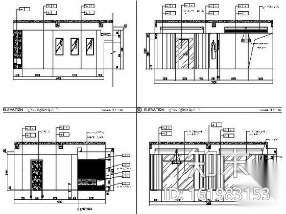 休闲度假酒店四套客房施工图cad施工图下载【ID:161983153】