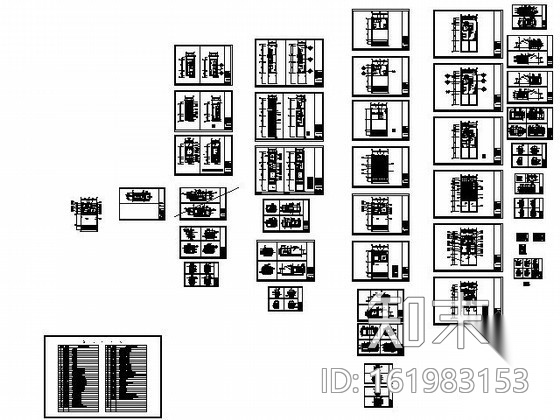 休闲度假酒店四套客房施工图cad施工图下载【ID:161983153】