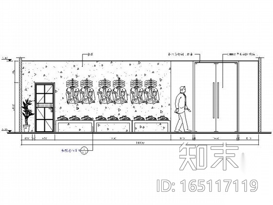 某品牌男装店铺装修图cad施工图下载【ID:165117119】