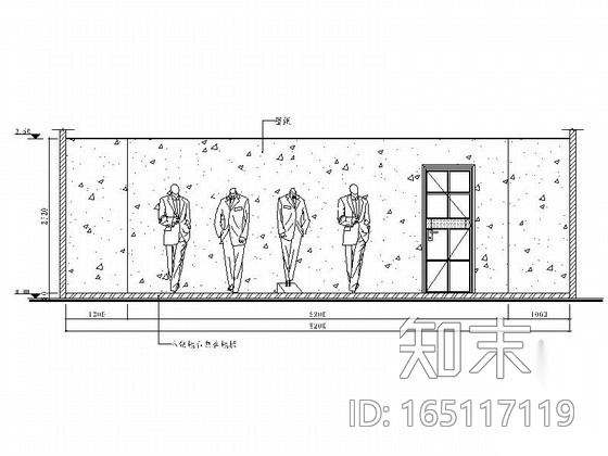 某品牌男装店铺装修图cad施工图下载【ID:165117119】
