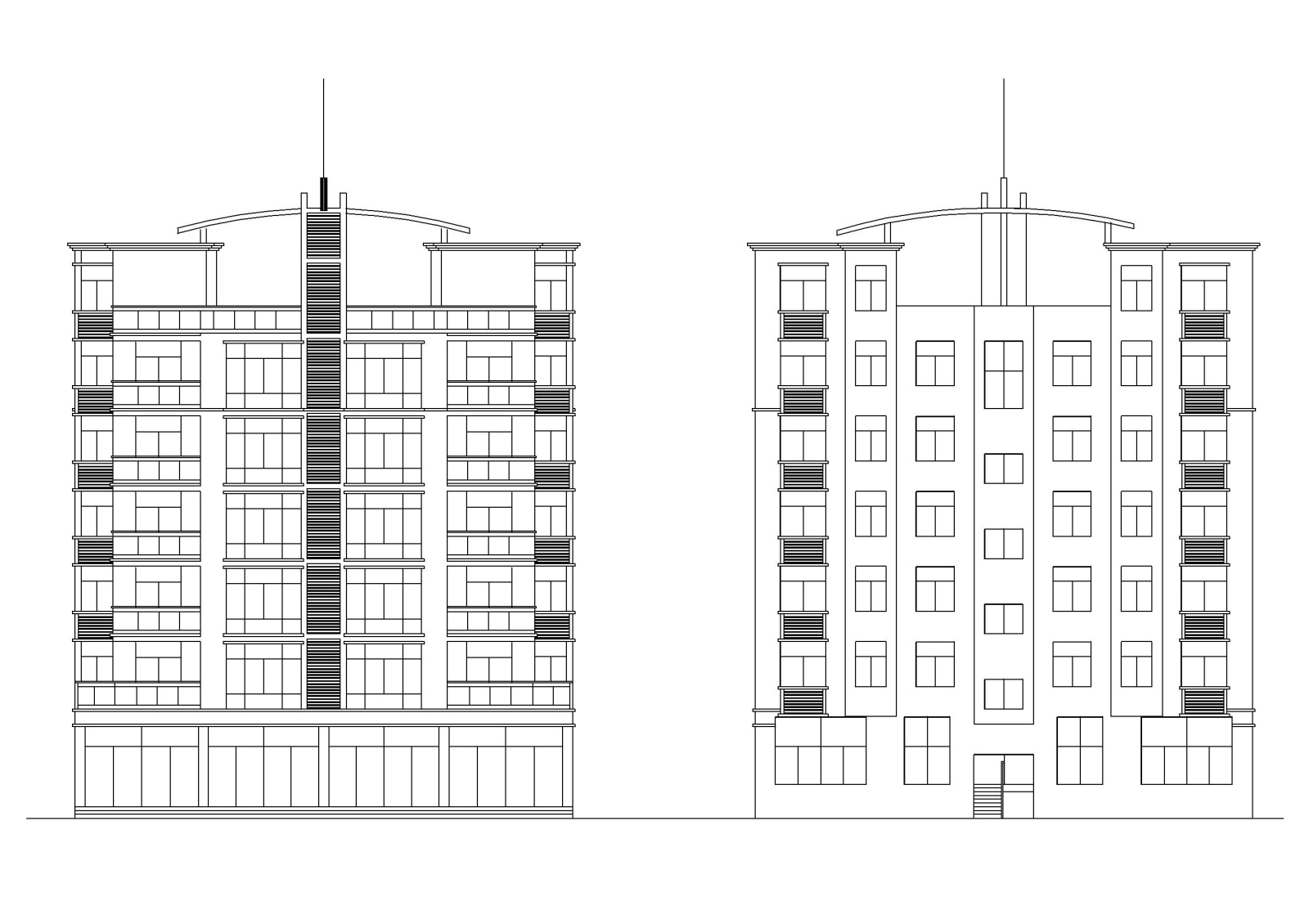 五套多层住宅建筑施工图纸施工图下载【ID:160718174】