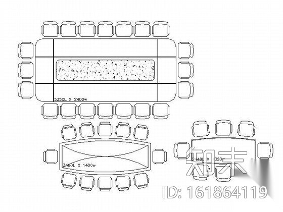 办公会议桌CAD图块cad施工图下载【ID:161864119】