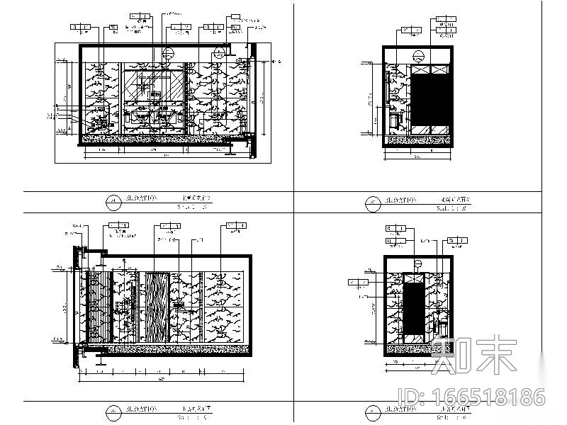 [深圳]精致简约大气样板间设计施工图（含实景图）cad施工图下载【ID:166518186】