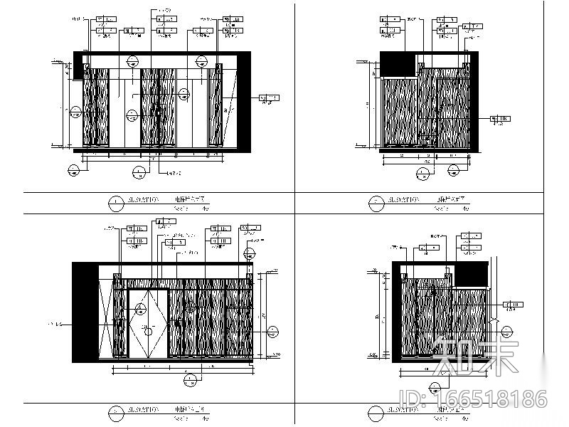 [深圳]精致简约大气样板间设计施工图（含实景图）cad施工图下载【ID:166518186】