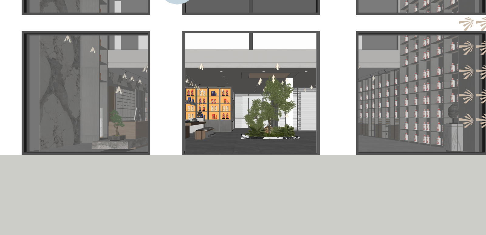 现代烟酒店SU模型下载【ID:1216040330】