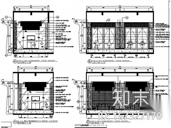 [澳门]时尚冷酷高档餐厅施工图（含高清效果图）cad施工图下载【ID:167327170】