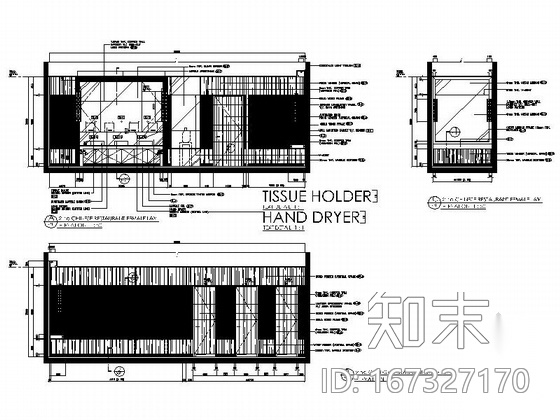 [澳门]时尚冷酷高档餐厅施工图（含高清效果图）cad施工图下载【ID:167327170】