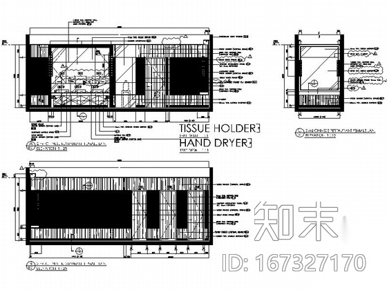 [澳门]时尚冷酷高档餐厅施工图（含高清效果图）cad施工图下载【ID:167327170】