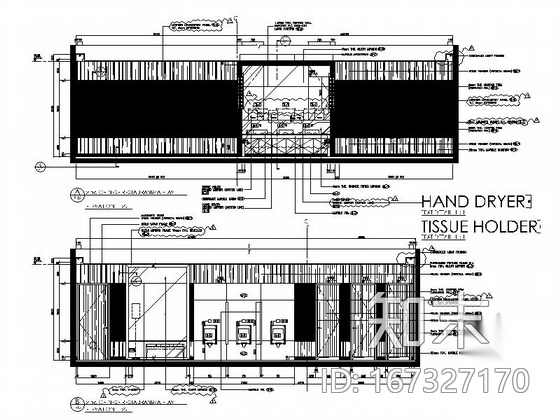 [澳门]时尚冷酷高档餐厅施工图（含高清效果图）cad施工图下载【ID:167327170】