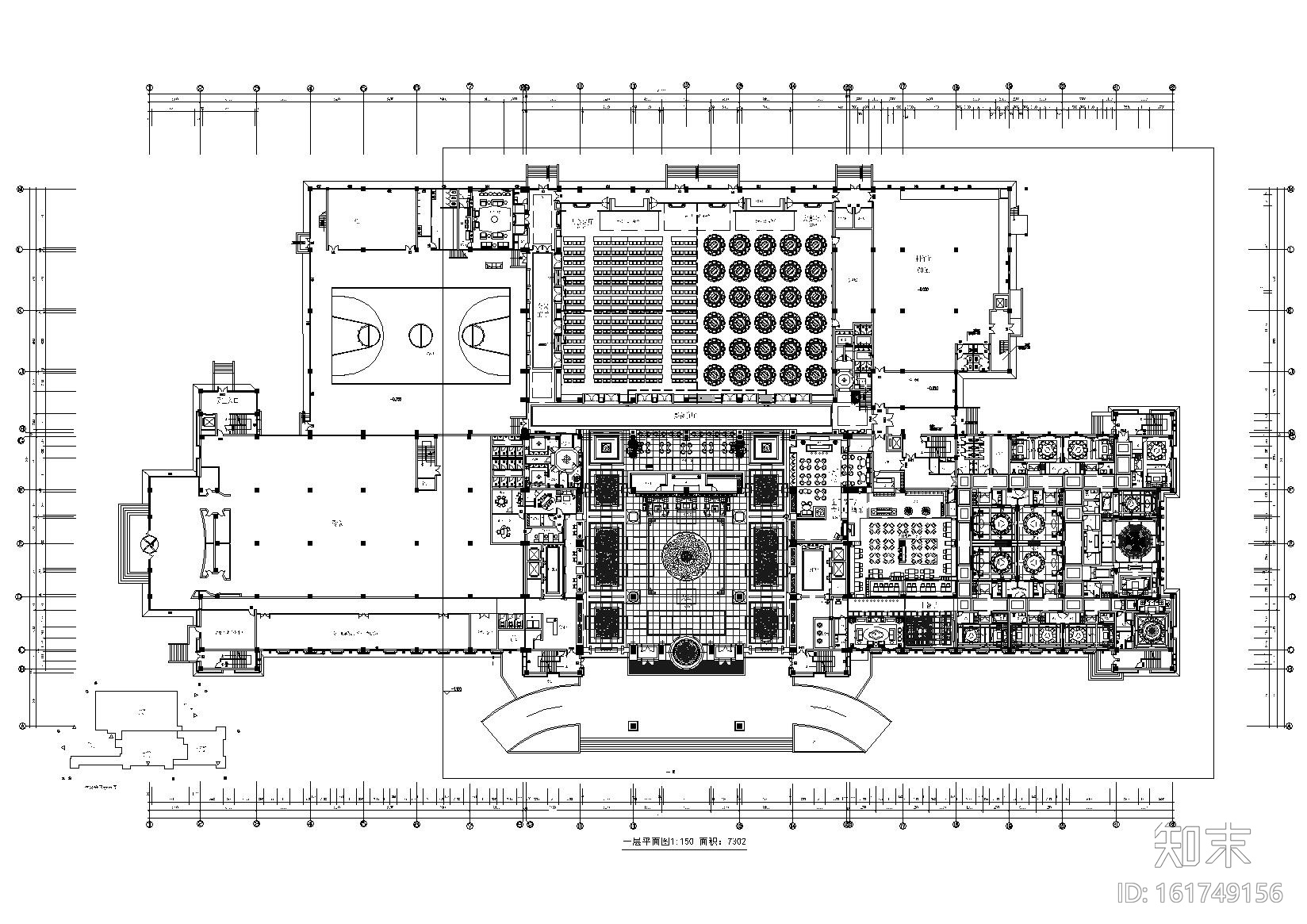 [山东]奢华五星级大酒店室内装饰全套施工图cad施工图下载【ID:161749156】