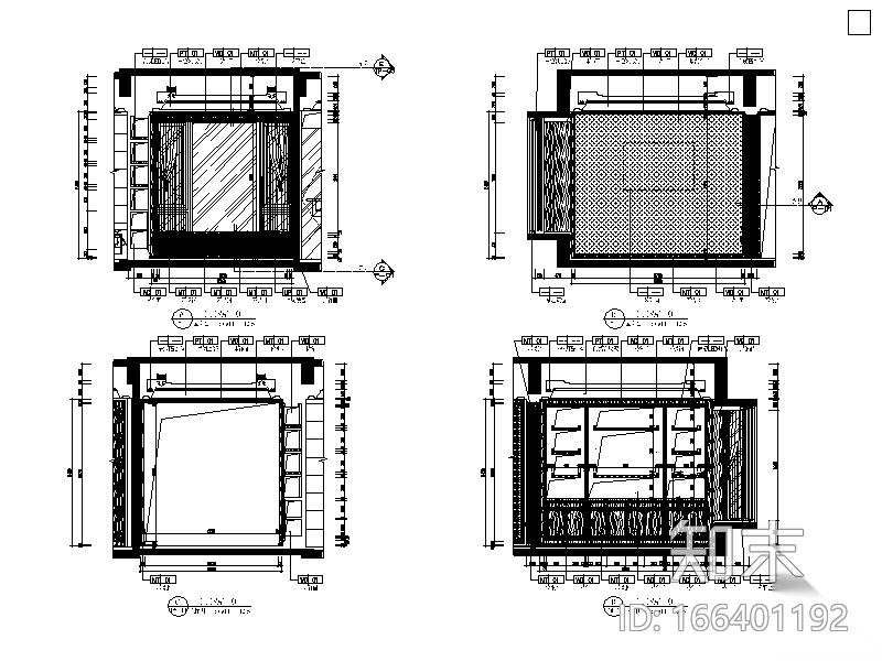 整套古典风格样板间设计CAD施工图（含效果图、3D文件...施工图下载【ID:166401192】