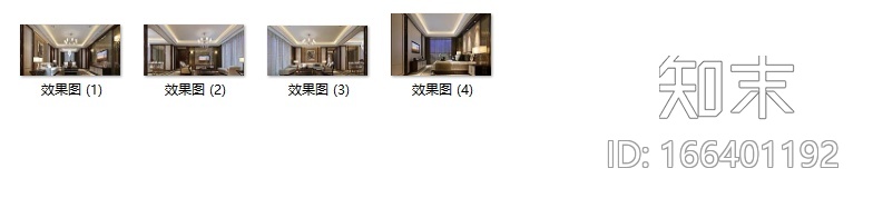 整套古典风格样板间设计CAD施工图（含效果图、3D文件...施工图下载【ID:166401192】