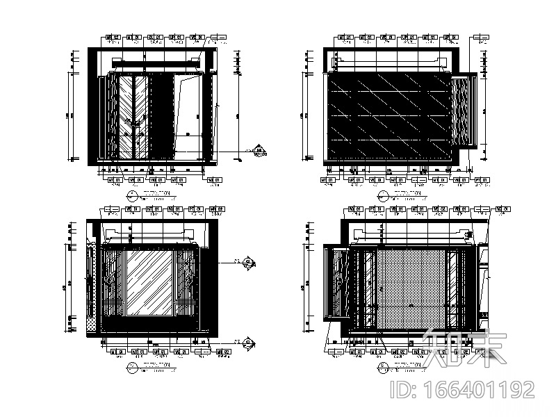 整套古典风格样板间设计CAD施工图（含效果图、3D文件...施工图下载【ID:166401192】